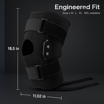 Knee Brace Open Patella with Adjustable Hinges for Sports