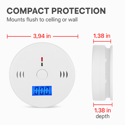 Battery Operated CO Alarm for Home Safety and Alert System