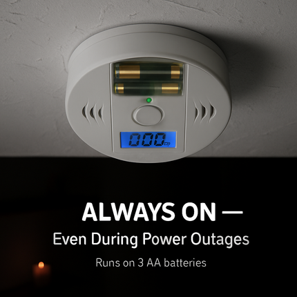 Battery Operated CO Alarm for Home Safety and Alert System