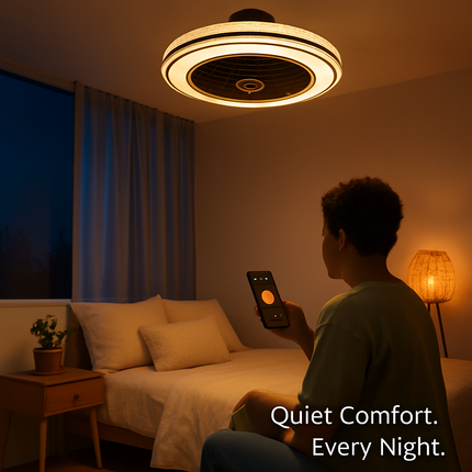 Ceiling Fan with Light Round Pendant Lamp