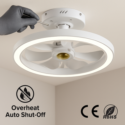 Ceiling Fan with LED Light, 6-Speed, Remote Control