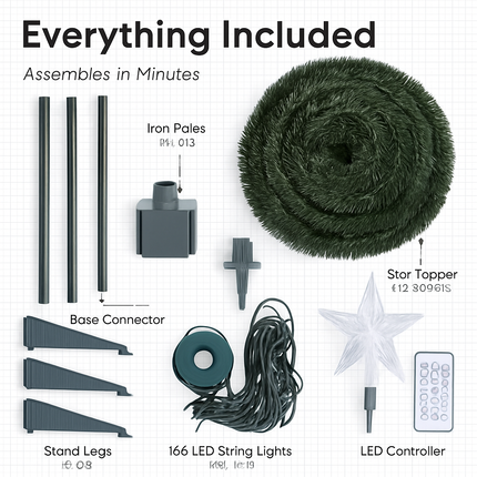 Collapsible Christmas Tree Lights with Remote App Control