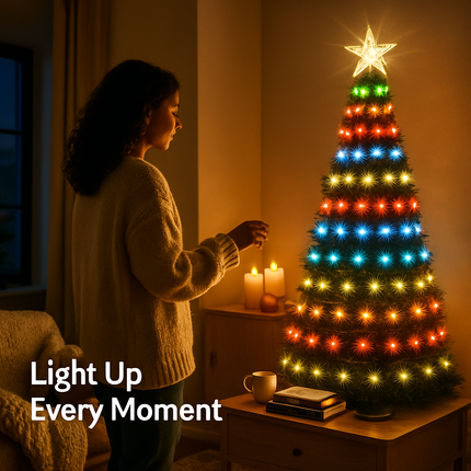 Collapsible Christmas Tree Lights with Remote App Control