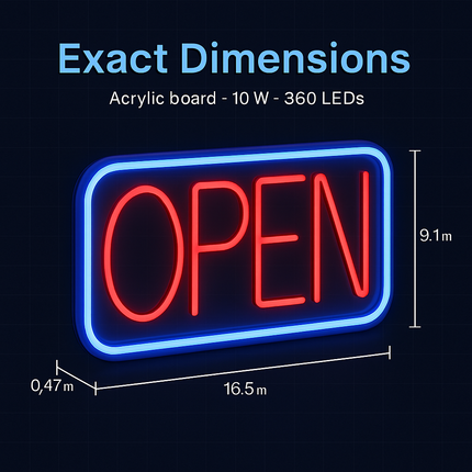 LED Open Sign with Adjustable Brightness