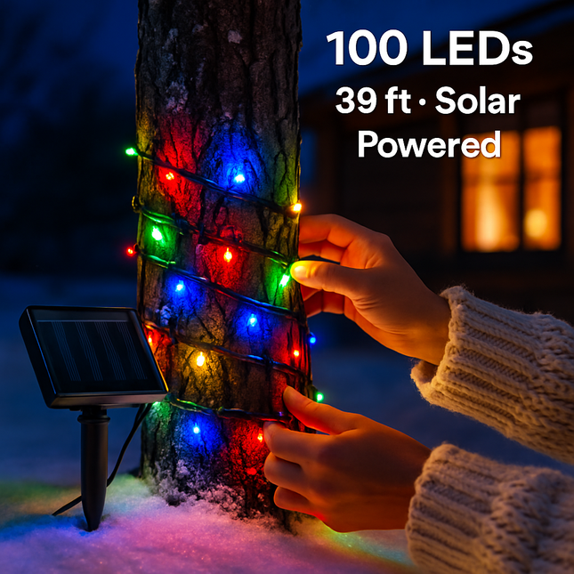 12M 100 LEDs Solar String Fairy Lights Multicolor String Lamps Garden Xmas Lamp