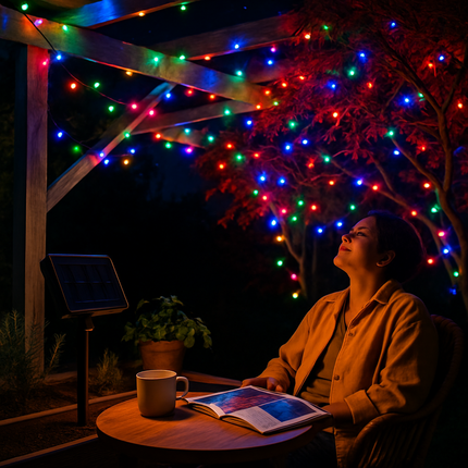 12M 100 LEDs Solar String Fairy Lights Multicolor String Lamps Garden Xmas Lamp