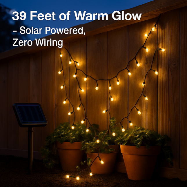 12M 100 LEDs Solar String Fairy Lights Outdoor String Lamps Garden Xmas Decor Lamp