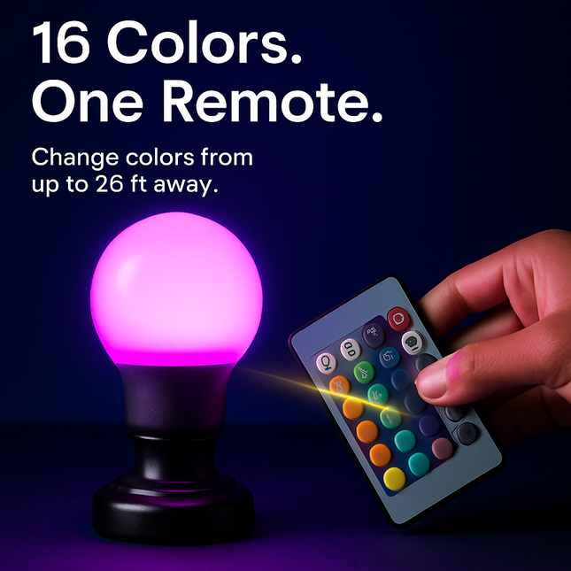 16 Colors Change LED Bulbs E27 3W RGB Dimmable Mood Lighting Lamp IR Remote Control