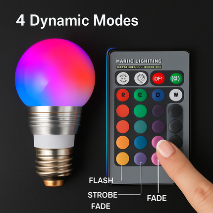 16 Colors Change LED Bulbs E27 3W RGB Dimmable Mood Lighting Lamp IR Remote Control