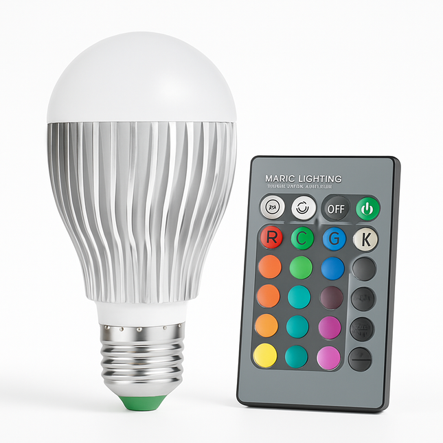9W LED Light Bulb E27 RGB Lamp Bulb 16 Colors Changable 24-key IR Remote Control for Decor Mood Lighting