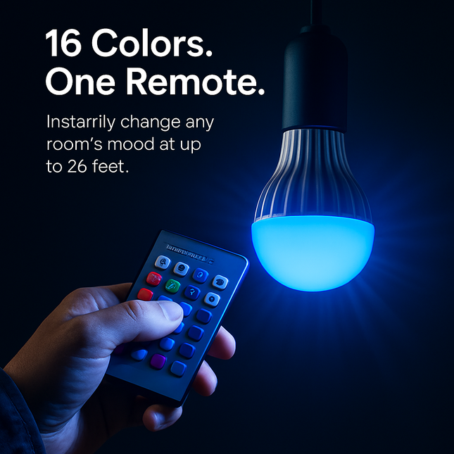 9W LED Light Bulb E27 RGB Lamp Bulb 16 Colors Changable 24-key IR Remote Control for Decor Mood Lighting