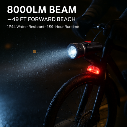 Bike Front and Rear Light Set with Quick-Release Mounts