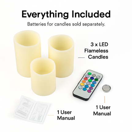 Flameless Candle Set with Remote and Timer
