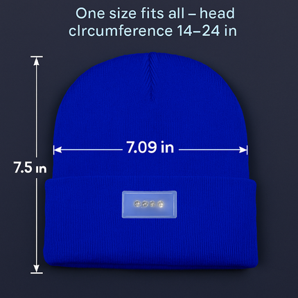 Unisex 5 LED Knitted Beanie Winter Warm Hat Camping Jogging Running Cap Headlamp