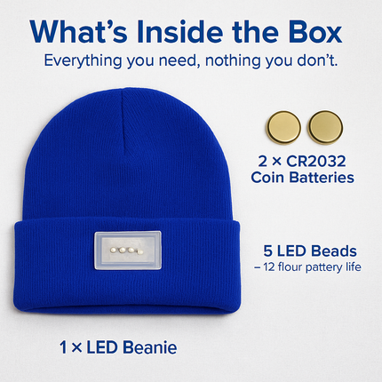 Unisex 5 LED Knitted Beanie Winter Warm Hat Camping Jogging Running Cap Headlamp