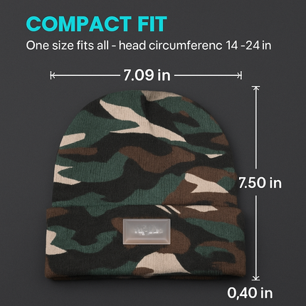 Unisex 5 LED Knitted Beanie Winter Warm Hat Camping Jogging Running Cap Headlamp