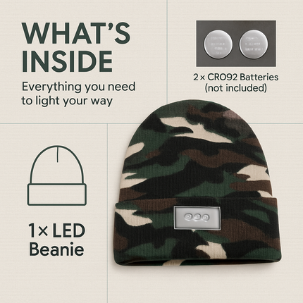 Unisex 5 LED Knitted Beanie Winter Warm Hat Camping Jogging Running Cap Headlamp
