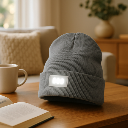 Unisex 5 LED Knitted Beanie Winter Warm Hat Camping Jogging Running Cap Headlamp
