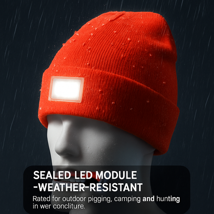 Unisex 5 LED Knitted Beanie Winter Warm Hat Camping Jogging Running Cap Headlamp