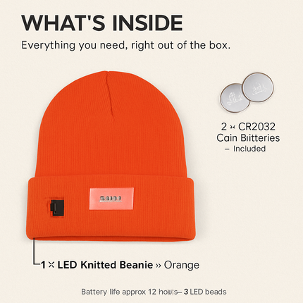 Unisex 5 LED Knitted Beanie Winter Warm Hat Camping Jogging Running Cap Headlamp