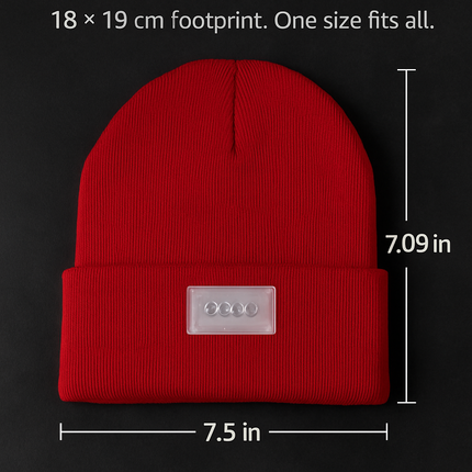 Unisex 5 LED Knitted Beanie Winter Warm Hat Camping Jogging Running Cap Headlamp