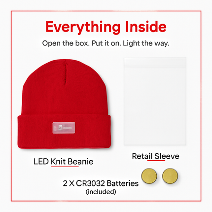 Unisex 5 LED Knitted Beanie Winter Warm Hat Camping Jogging Running Cap Headlamp