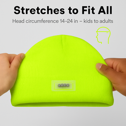 Unisex 5 LED Knitted Beanie Winter Warm Hat Camping Jogging Running Cap Headlamp