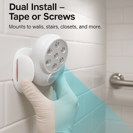 Wireless LED Spotlight 90 ° Motion Sensor Night Lamp 360°Rotate Cordless Stairs Lights Battery Operated w/23ft Sensing Range for Closet Bathroom
