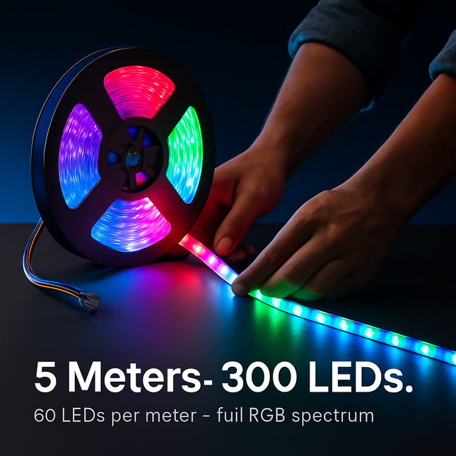 DC 12V Flexible 5M 300 Lights 5050 RGB Type Colorful LED Strips