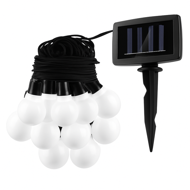 10LED Solar String Bulb Fairy Light Outdoor String Lamps Garden Xmas Decor Lamp