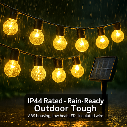 10LED Solar String Bulb Fairy Light Outdoor String Lamps Garden Xmas Decor Lamp