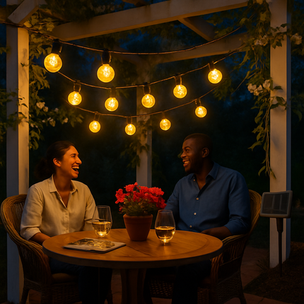 10LED Solar String Bulb Fairy Light Outdoor String Lamps Garden Xmas Decor Lamp