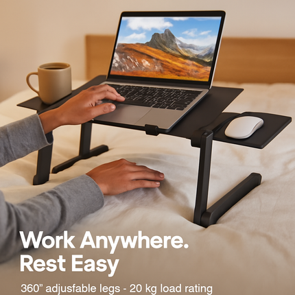 Foldable Laptop Table for Bed & Desk with Mouse Board