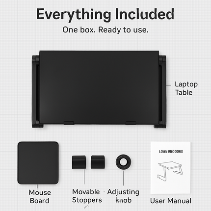 Foldable Laptop Table for Bed & Desk with Mouse Board