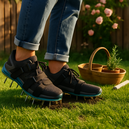 Lawn Aerator Shoes with Adjustable Straps for Lawn