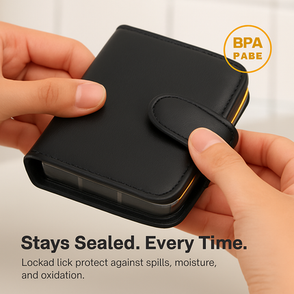 Weekly Pill Organizer in PU Leather Case - 7-Day