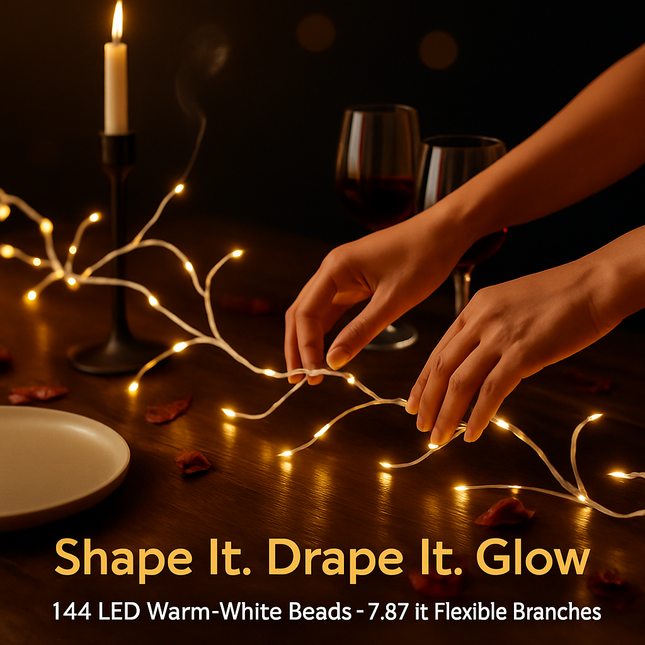 Lighted Birch Garland with Timer, 8 Modes, Outdoor