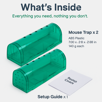 Humane Mouse Trap - Live Catch, Reusable, Safe for Mice