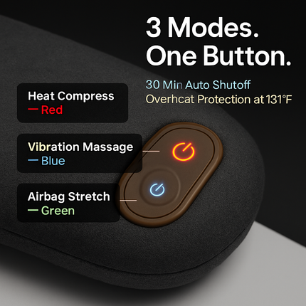 3 In 1 Electric Lumbar Massager Support Pillow Plug-in Memory Foam Lower Back Massager with Heat Vibration Airbag Stretching Adapter for Pain Relief