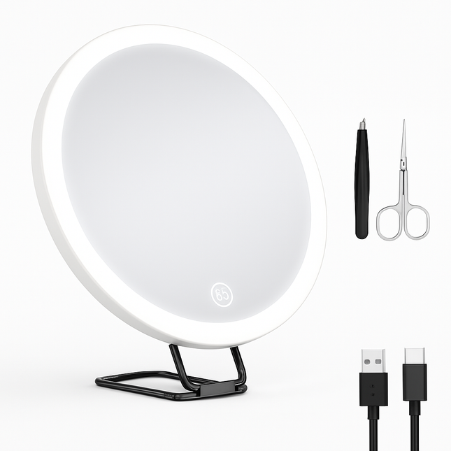 30X Magnifying Mirror with Light Travel Makeup Mirror