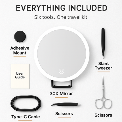 30X Magnifying Mirror with Light Travel Makeup Mirror