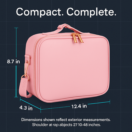 Travel Makeup Bag with LED Mirror and Adjustable Dividers