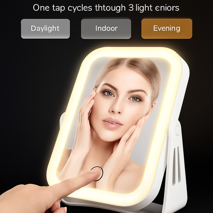 Magnifying Lighted Makeup Mirror, 10X, Double-Sided
