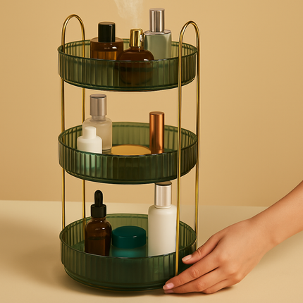 3 Tier Rotating Makeup Organizer for Perfume and Cosmetics