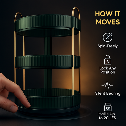 3 Tier Rotating Makeup Organizer for Perfume and Cosmetics