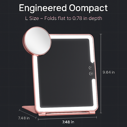 Folding Travel Makeup Mirror with Magnification
