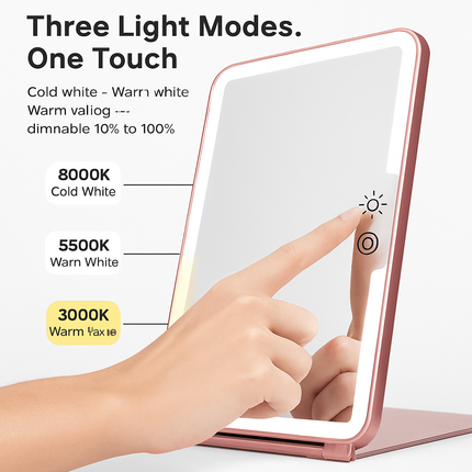 Folding Travel Makeup Mirror with Magnification
