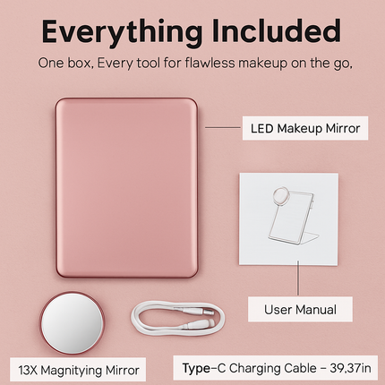 Folding Travel Makeup Mirror with Magnification