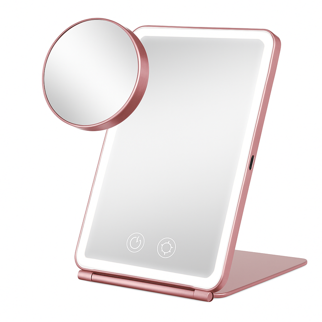 Folding Travel Makeup Mirror with Magnification