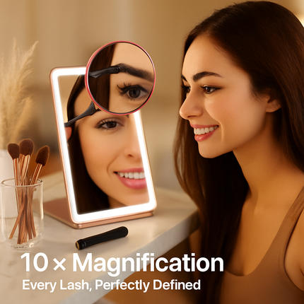 Folding Travel Makeup Mirror with Magnification
